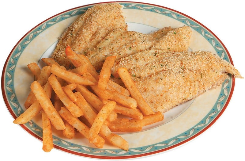 Breaded Catfish and Fries on a Plate Food Picture