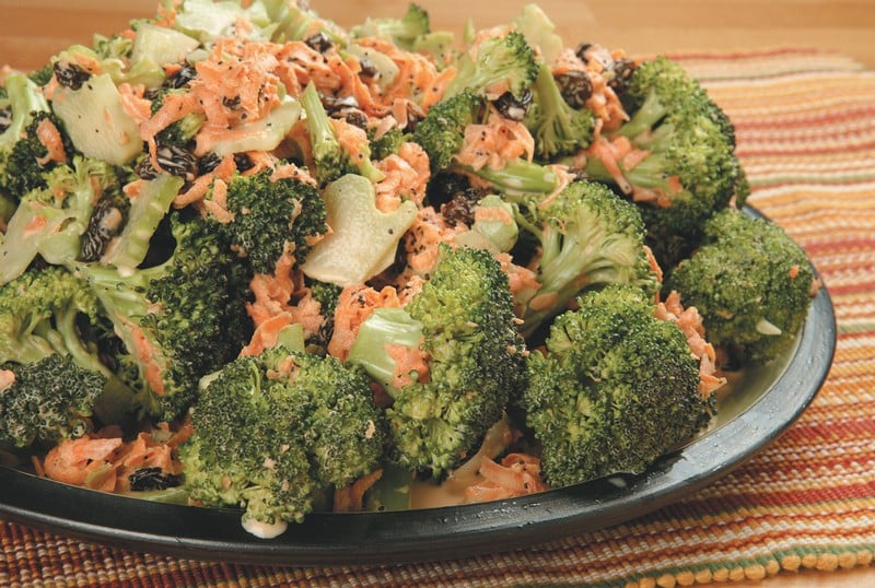 Broccoli Raisin Salad on Plate Food Picture