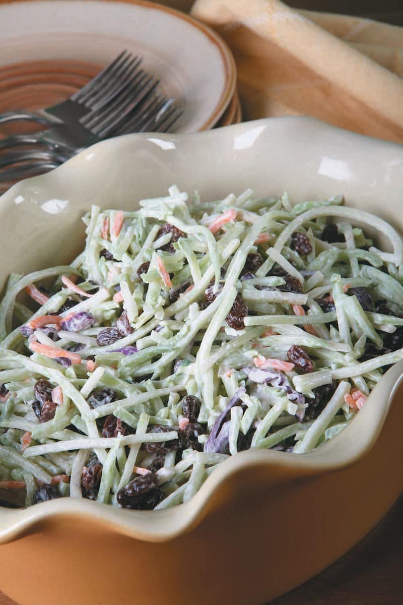 Broccoli Raisin Salad in Bowl Food Picture