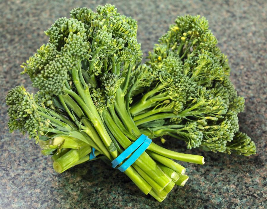 Raw Broccolini Bunches on Table Food Picture