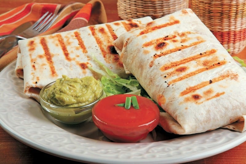 Grilled Burrito with Guacamole & Salsa Food Picture