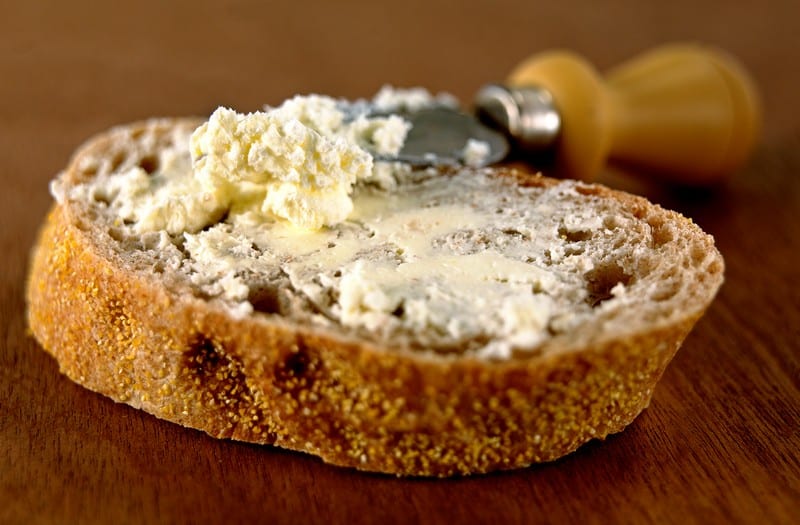 Butter Spread on a Slice of Fresh Bread Food Picture