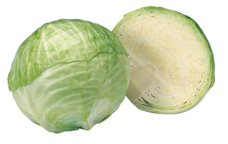 Halved green cabbage on an isolated white background Food Picture