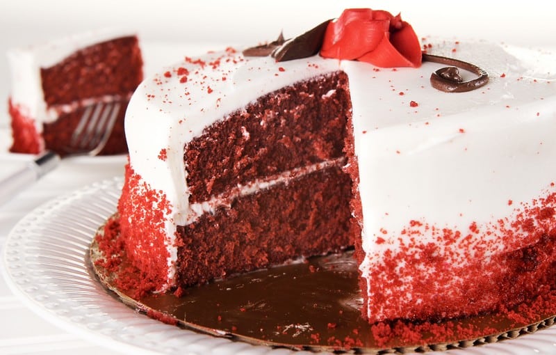 Layered Red Velvet Cake With Frosting Food Picture