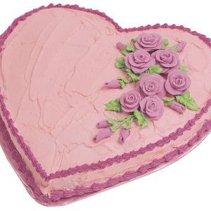 Pink Valentines Heart Cake with Roses Food Picture