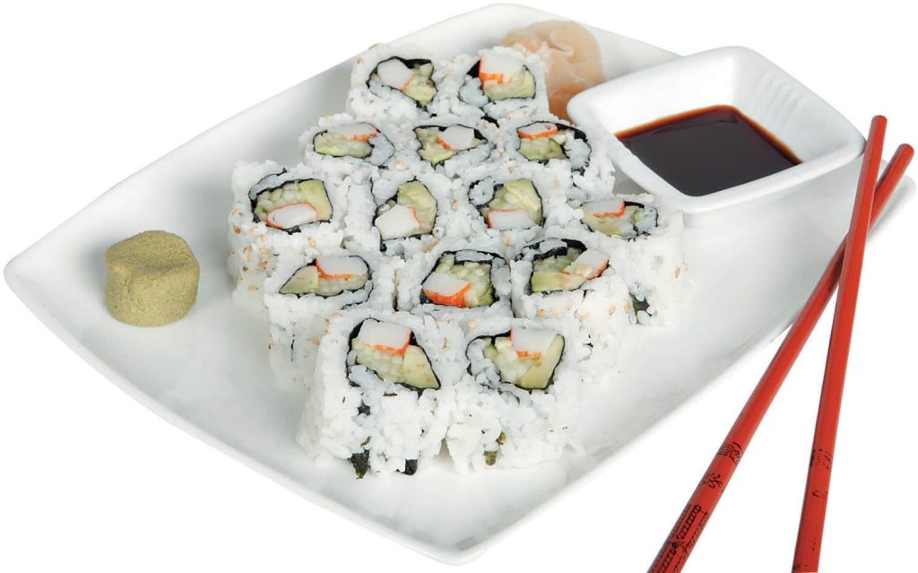 California Rolls on Dish Food Picture