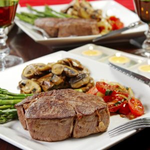 Eye of Round Steak Dinner for Two with Vegetables Food Picture