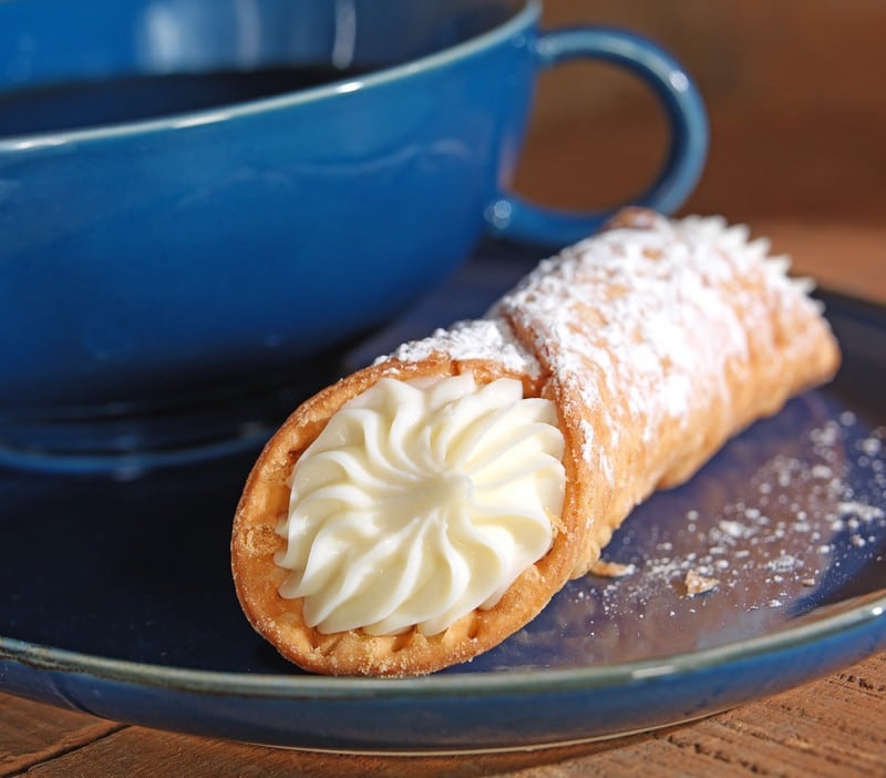 Fresh Made Cannoli with Cup of Coffee Food Picture