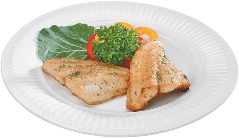Fried Catfish on Plate with Tomatoes Food Picture