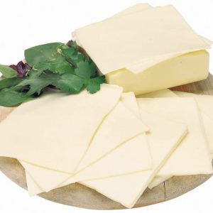 White American Cheese with Garnish on Wooden Surface Food Picture