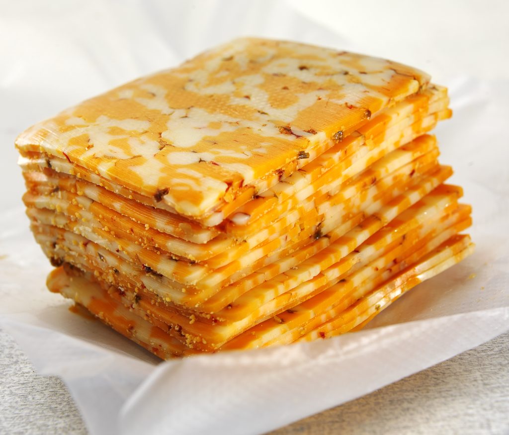 Stack of Sliced Colby Jack Cheese Food Picture