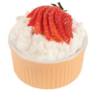 Cottage Cheese in Dish with Strawberries Food Picture