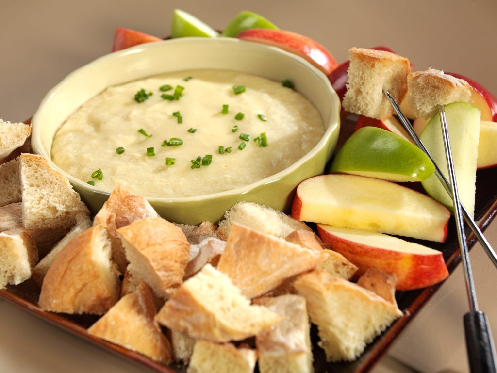 Cheese Fondue With Apples And Bread Food Picture