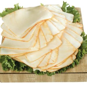 Sliced Muenster Cheese over Lettuce on Wooden Board Food Picture