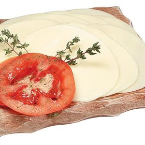 Provolone Cheese with Garnish on Wooden Board Food Picture