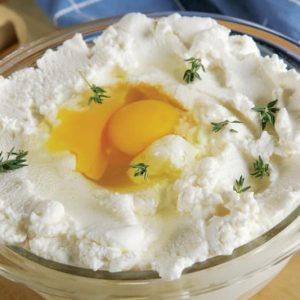 Ricotta Cheese with Egg in the Middle Food Picture