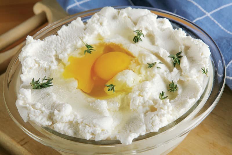 Ricotta Cheese with Egg in the Middle Food Picture