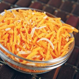 Shredded Cheese in Clear Bowl Food Picture