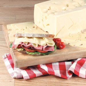 Swiss Cheese Sandwich on Wooden Board Food Picture