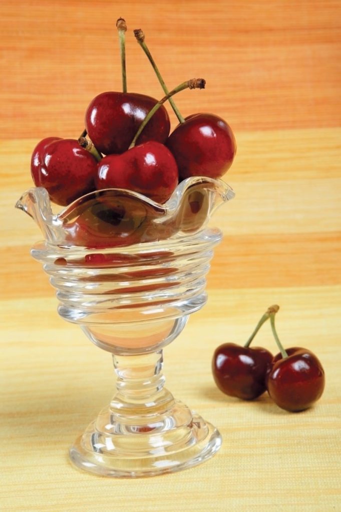 Small Glass with Bing Cherries Food Picture