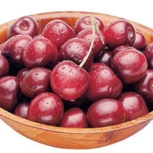 Bowl of Washed Bing Cherries Isolated Food Picture