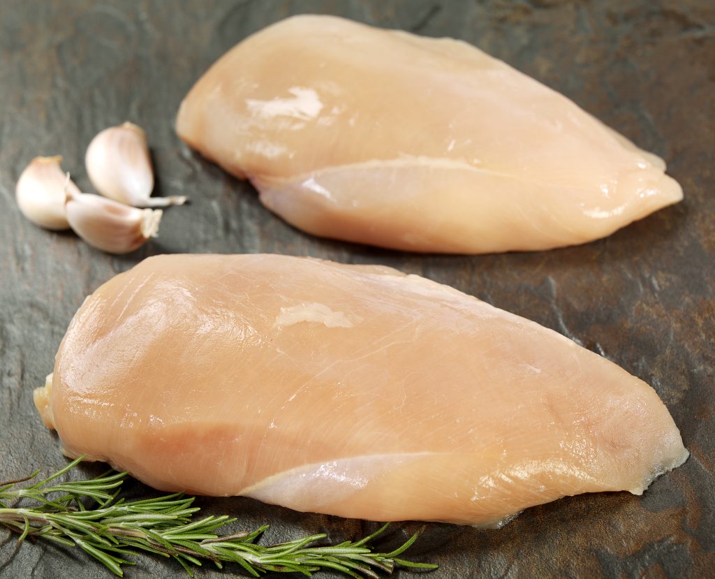 Raw Boneless Skinless Chicken Breast on Table Food Picture