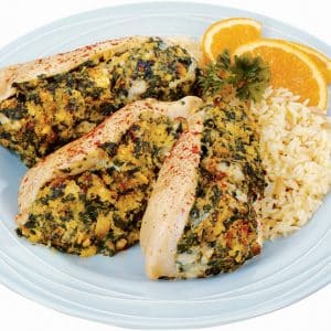 Stuffed Chicken Breast with White Rice Food Picture