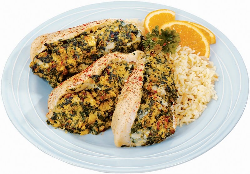 Stuffed Chicken Breast with White Rice Food Picture