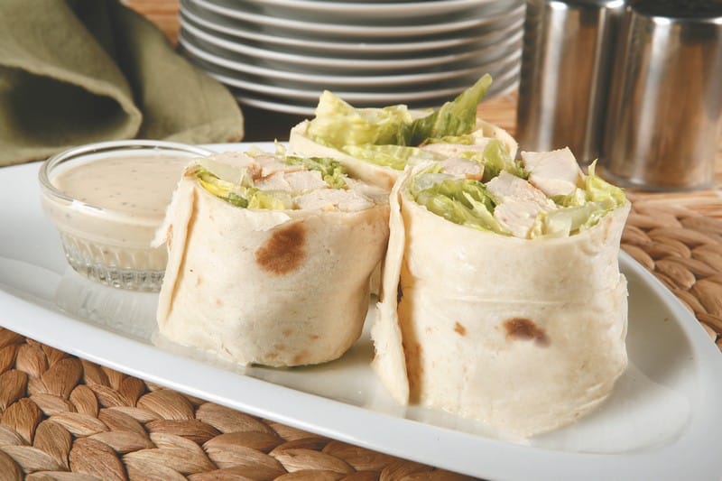 Chicken Caesar Wraps on Plate Food Picture