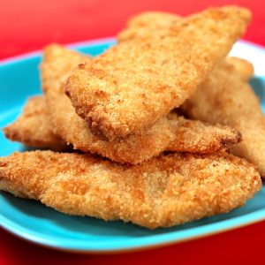 Fresh Fried Chicken Fingers on Plate Food Picture