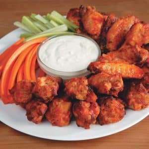 Buffalo Wing Plate with Carrots & Celery Food Picture