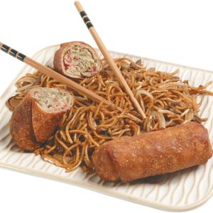 Chinese Noodles with Egg Rolls Food Picture