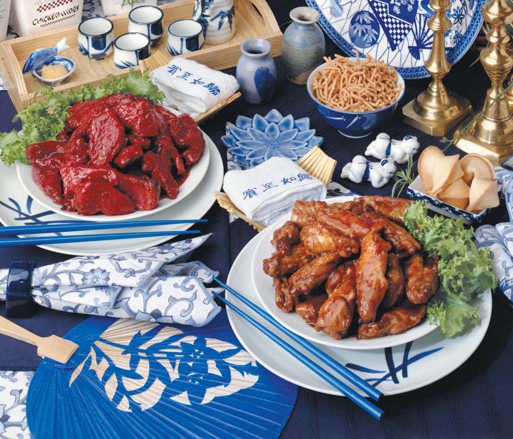Chinese Takeout with Blue Accents Food Picture