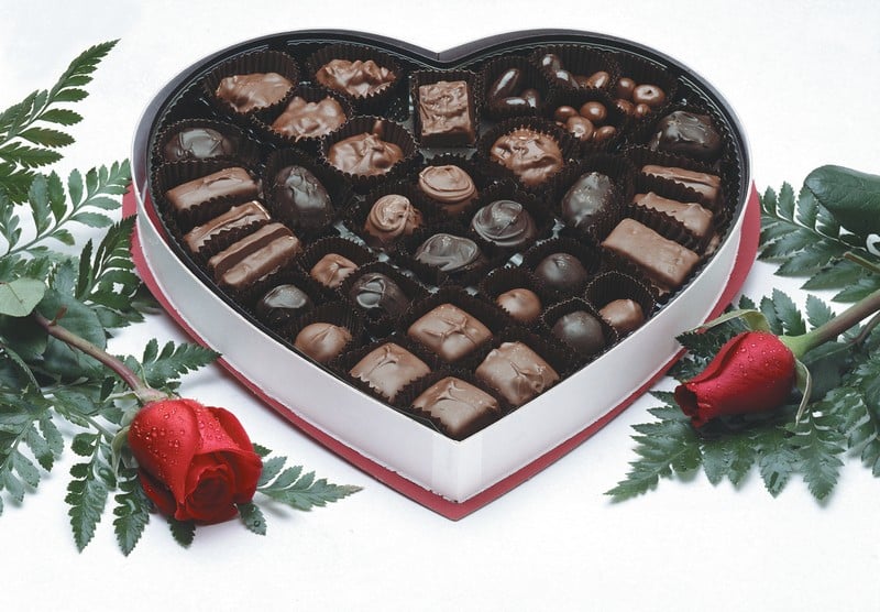 Valentine's Chocolate Box with Roses Food Picture
