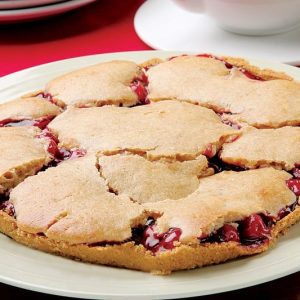Whole Cherry Cobbler on Plate Food Picture