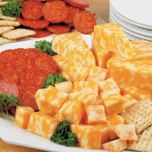 Crackers with Cheese and Pepperoni Food Picture