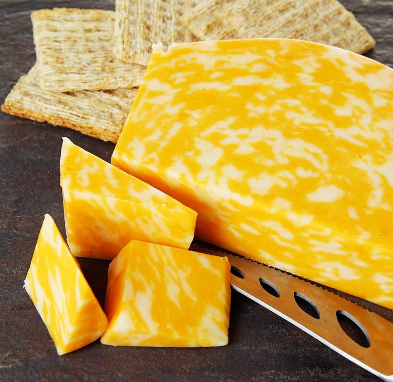 Colby Jack Cheese with Woven Crackers Food Picture