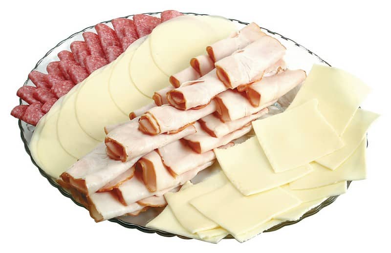 Cold Cut Assortment on Clear Dish Food Picture
