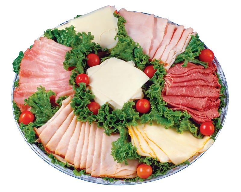 Cold Cut Assortment on Silver Tray Food Picture