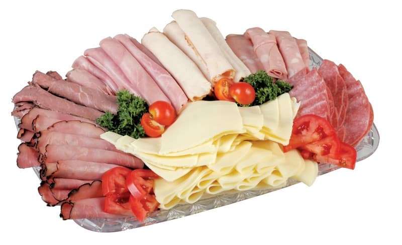 Cold Cut Assortment on Clear Tray Food Picture