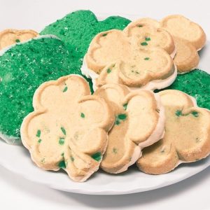 Shamrock Cookie Assortment on White Plate Food Picture