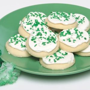 St. Patricks Day Cookies on Green Plate Food Picture