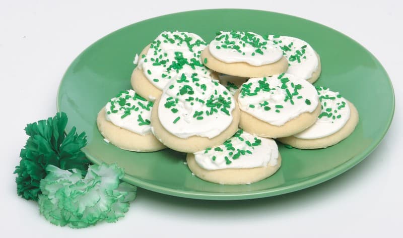 St. Patricks Day Cookies on Green Plate Food Picture