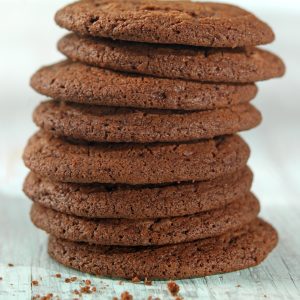 Stack of Chocolate Cookies on Table Food Picture