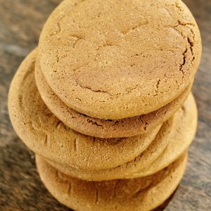Stack of Ginger Snap Cookies on Table Food Picture