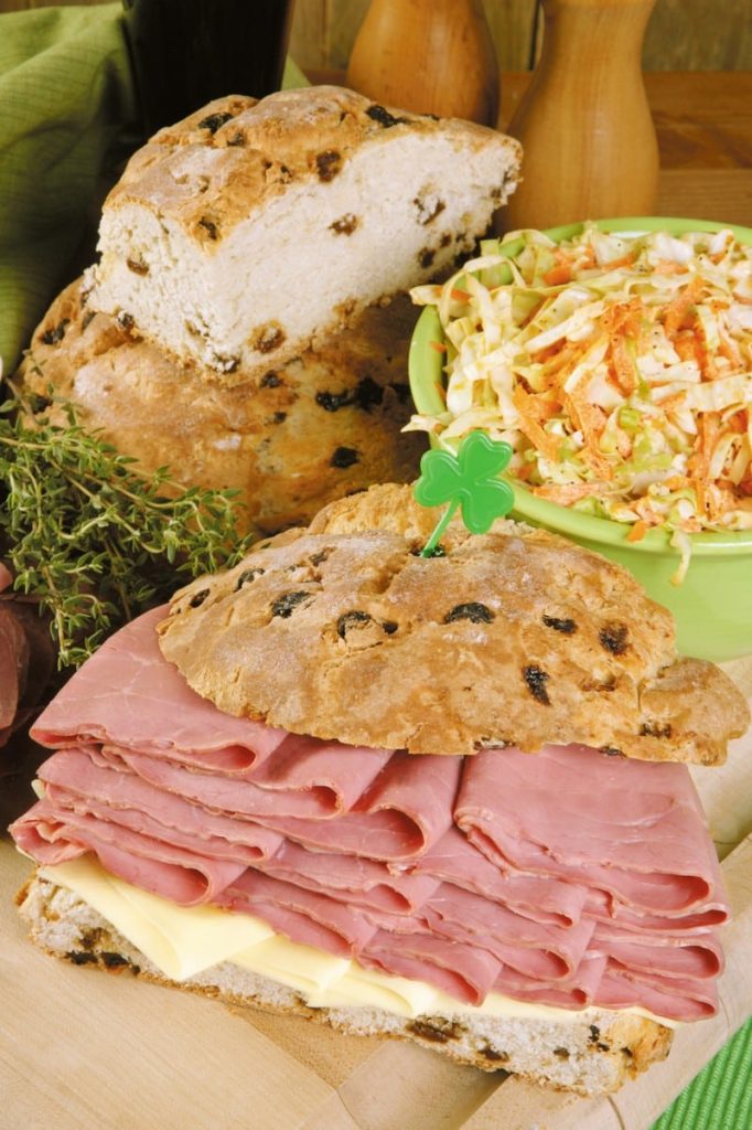Corned Beef on Soda Bread with Coleslaw Food Picture
