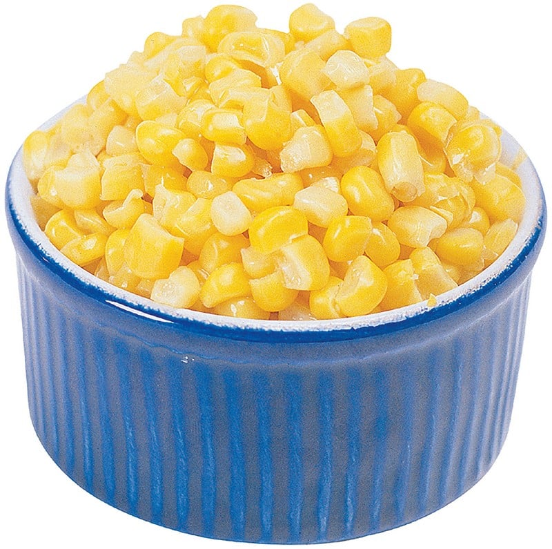 side dish of corn on a white background Food Picture