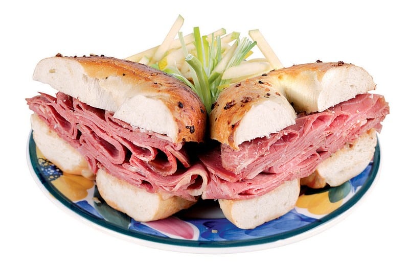 Corned Beef Sandwich on Decorative Plate Food Picture