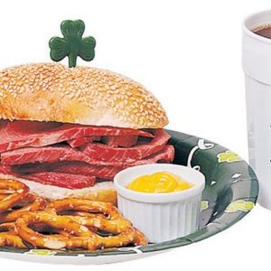 Corned Beef St. Patrick's Day Themed Sandwich and Drink Food Picture