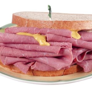 Corned Beef Sandwich on Plate Food Picture